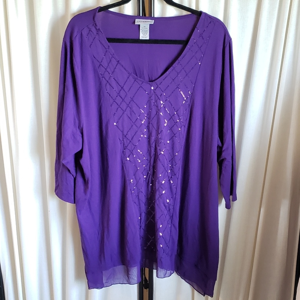 Catherines 2X 22/24W v-neck plus size top/blouse